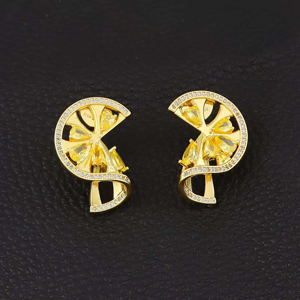 Kendra Scott Qingdao Brass Gold Plated Gemstone Stud Earrings